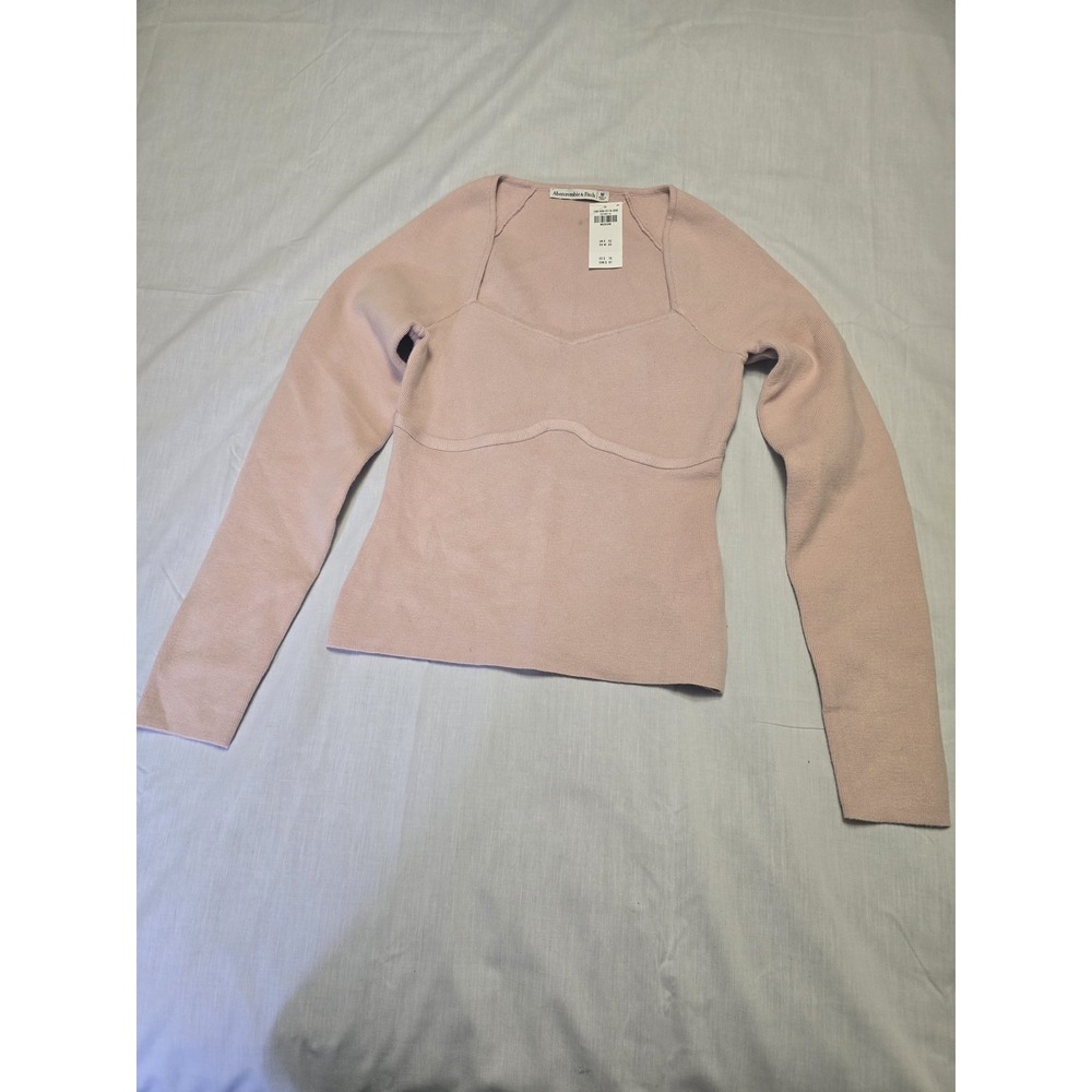 Abercrombie & Fitch Sweater Womens Medium Pink Long Sleeve Knit Pullover Top NWT